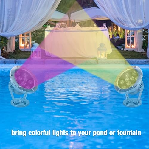 Miniatura 9 de Led Underwater Light RGB Outdoor Fountain Spotlight Color Changing Bright Durable Stainless Steel 3W 9W 12W 15W 18W 24W for Aquarium Ponds (3W)