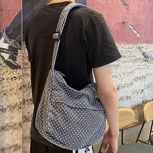 Image of Canvas Casual Messenger Bag Hobo Crossbody Bag Canvas Shouder Tote Handbag for Women and Men