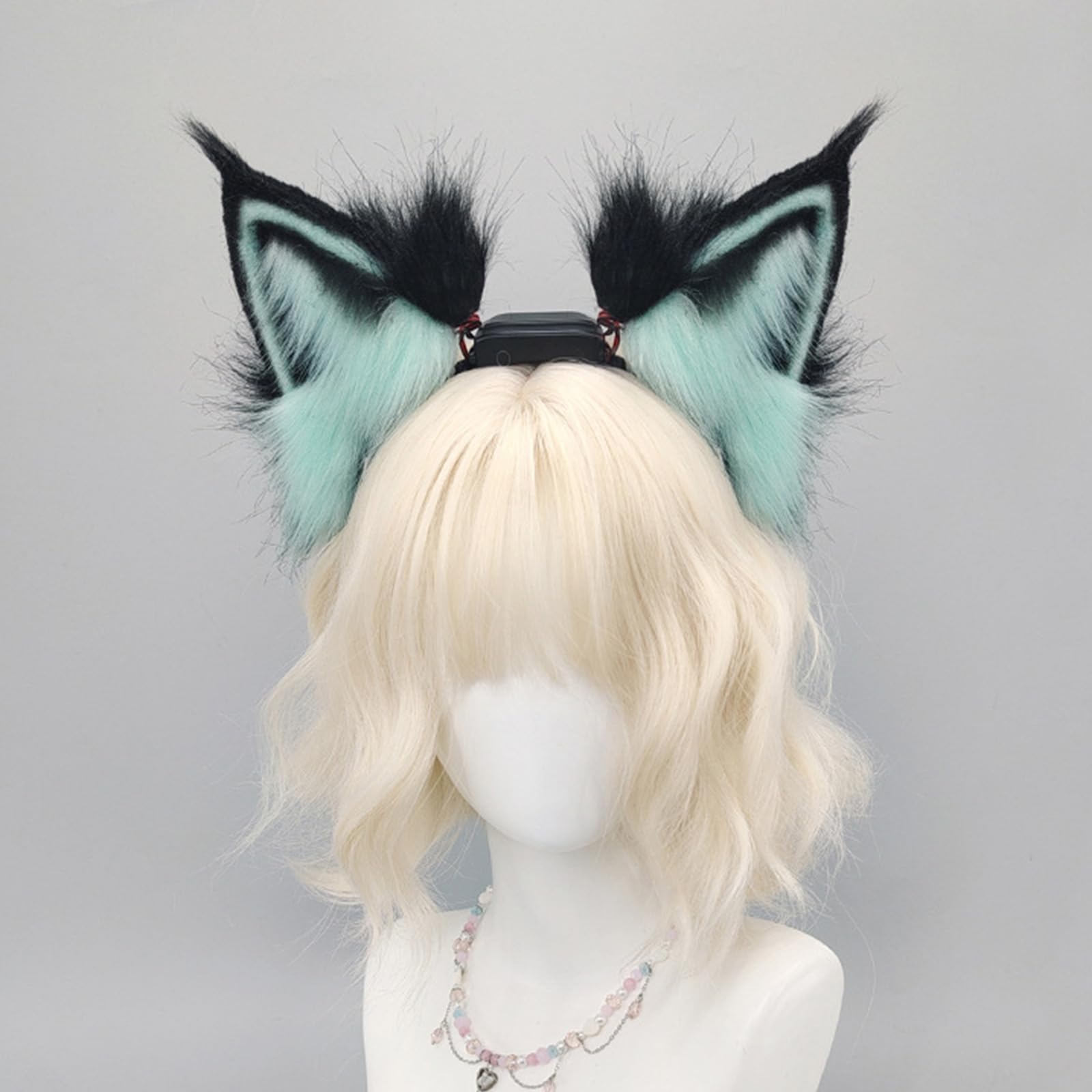 COSPLAY - Diadema de orejas de gatito con orejas de animal, gatito peludo, carnaval, fiesta, animado, disfraz de fiesta peluda, diadema suave y móvil