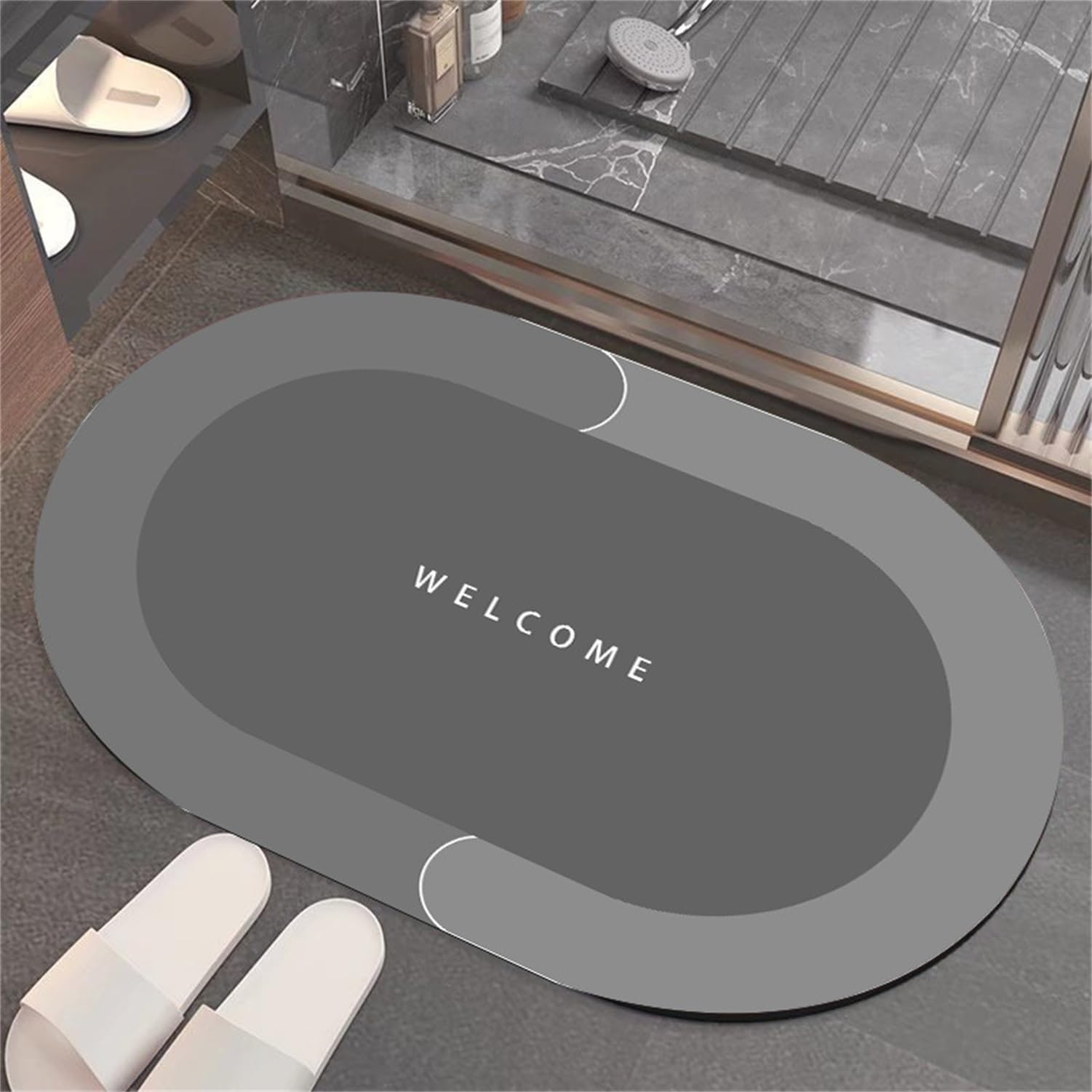 Alfombra de Baño Antideslizante 60x90cm, Súper Absorbente Alfombra Ducha, Alfombras Baño Antideslizante, Secado Rápido Alfombrilla Baño Lavable, Alfombrilla Baño Ducha Antideslizante Cocina Simple