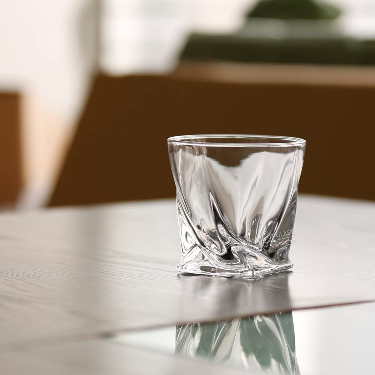 JT Glass Drinking Set 6 pcs 315ML 11OZ Whiskey/Whisky Water Tumbler Rock Glass Quadro Design Family Tableware Kitchenware Transparent Clear