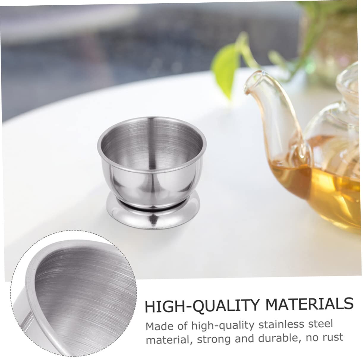 GLEAVI 5 Sätze Kleine Teetasse Faltbar Tassen Reisen Haushaltstea Edelstahl -teebecher Trinkbecher Aus Metall Rostfreie Teetasse Becher Aus Edelstahl Rostfreier Stahl Silber 2 Stücke * 5