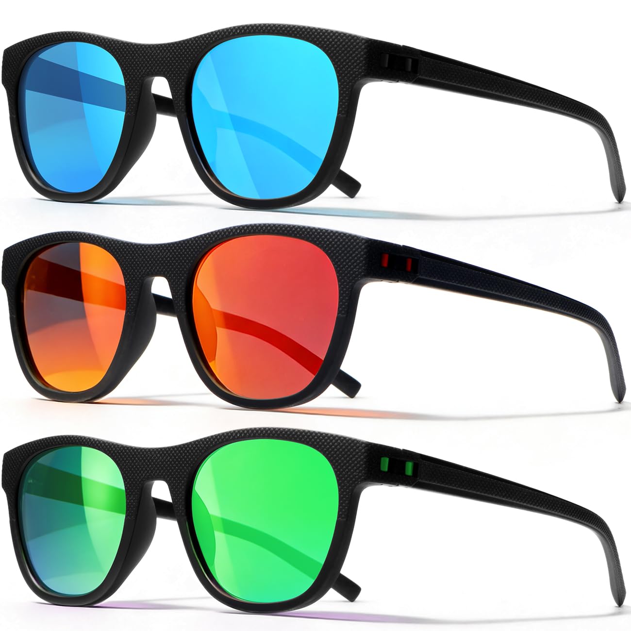 3 Pack Polarized Sunglasses for Men Women, Lightweight UV Protection Sports Sun Glasses for Driving Fishing Golf