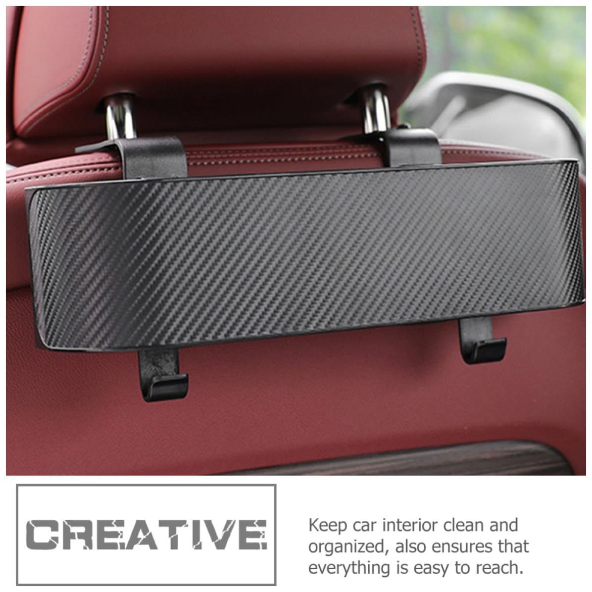 Toddmomy 2 Pezzi Organizer per Sedile Auto in Plastica Nero Spazio Extra per Bevande e Snack, Facile da Raggiungere, Scatola Portaoggetti Versatile per Viaggio e Uso Quotidiano