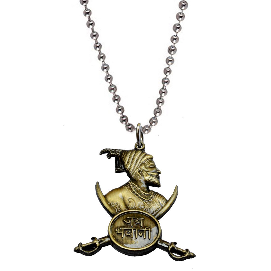 Religious Chatrapati Shivaji Maharaj Jay Bhavani Gold Bronze Pendant Necklace Chain For Men And Women-image-35