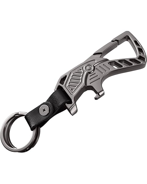 Heavy Duty Carabiner Clip keychain,Bottle Opener Car Key Chain with 2 key Ring for ...