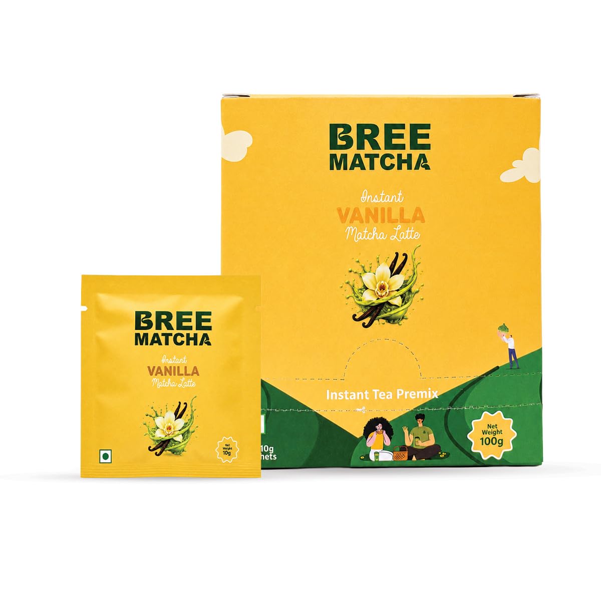 Bree Matcha Instant Vanilla Latte | Premium Japanese Matcha Powder | No Added Sugar | Creamy Vanilla Matcha Latte Mix | Ready in 10 Seconds | Pack of 3 | 10g Sachet-image-48