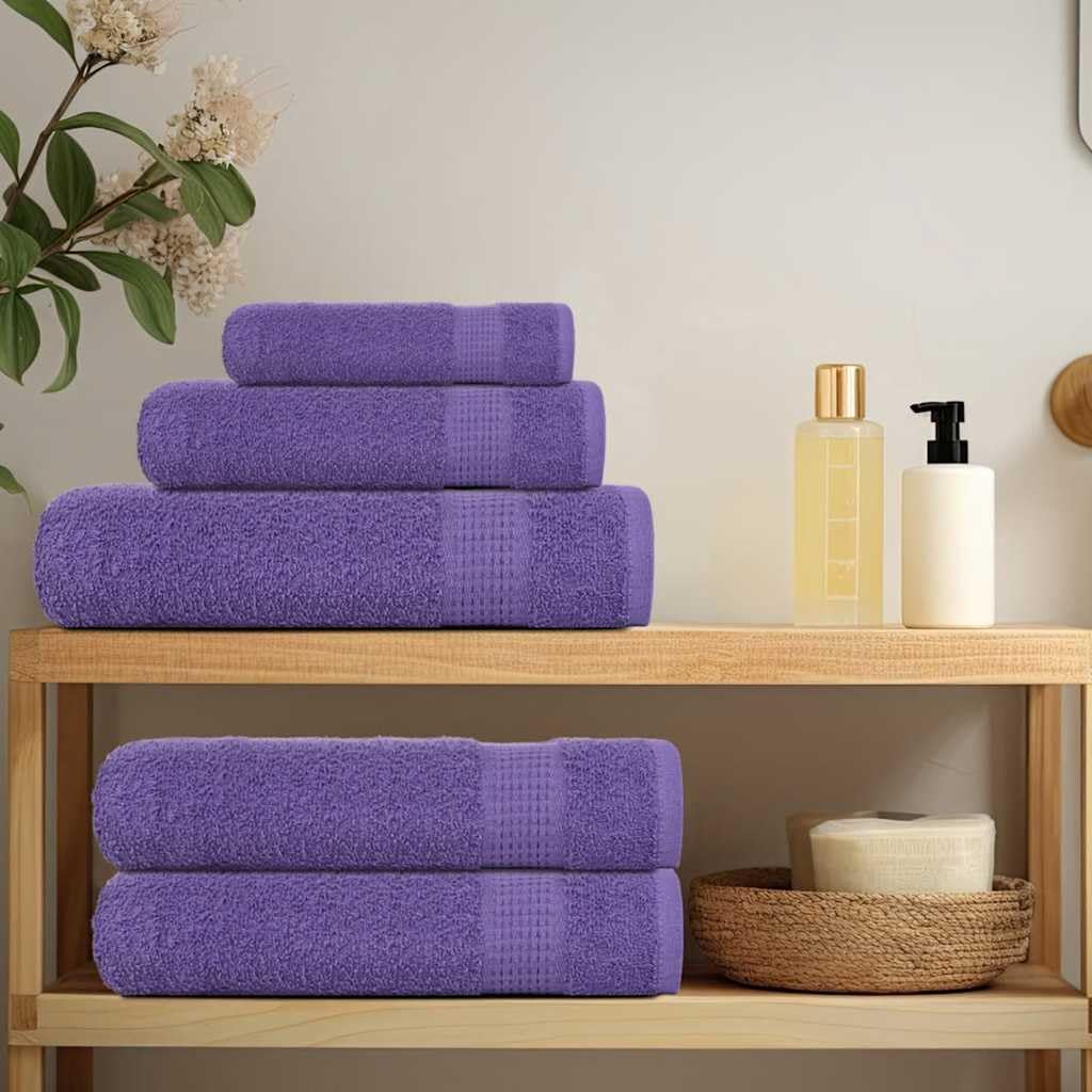 Set di 6 asciugamani Frog, 100% cotone, 360 g/m², 4 asciugamani da 50 x 100 cm, 2 teli doccia da 70 x 140 cm, assorbenti, morbidi, per bagno, sauna, benessere, cura del corpo