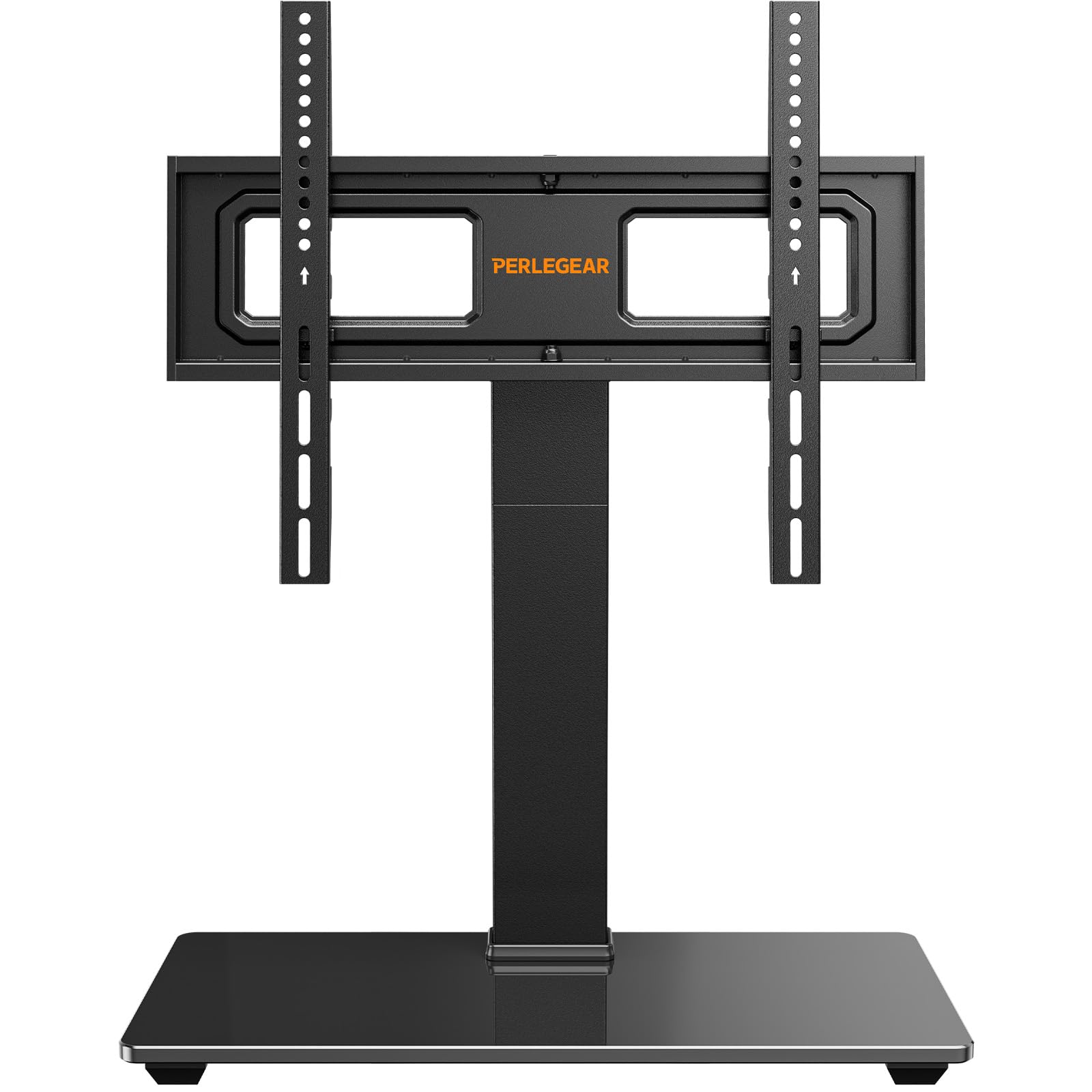 Perlegear TV Ständer, Universeller Schwenkbarer TV Stand, Höhenverstellbare Tischplatte Fernsehständer mit Neigung