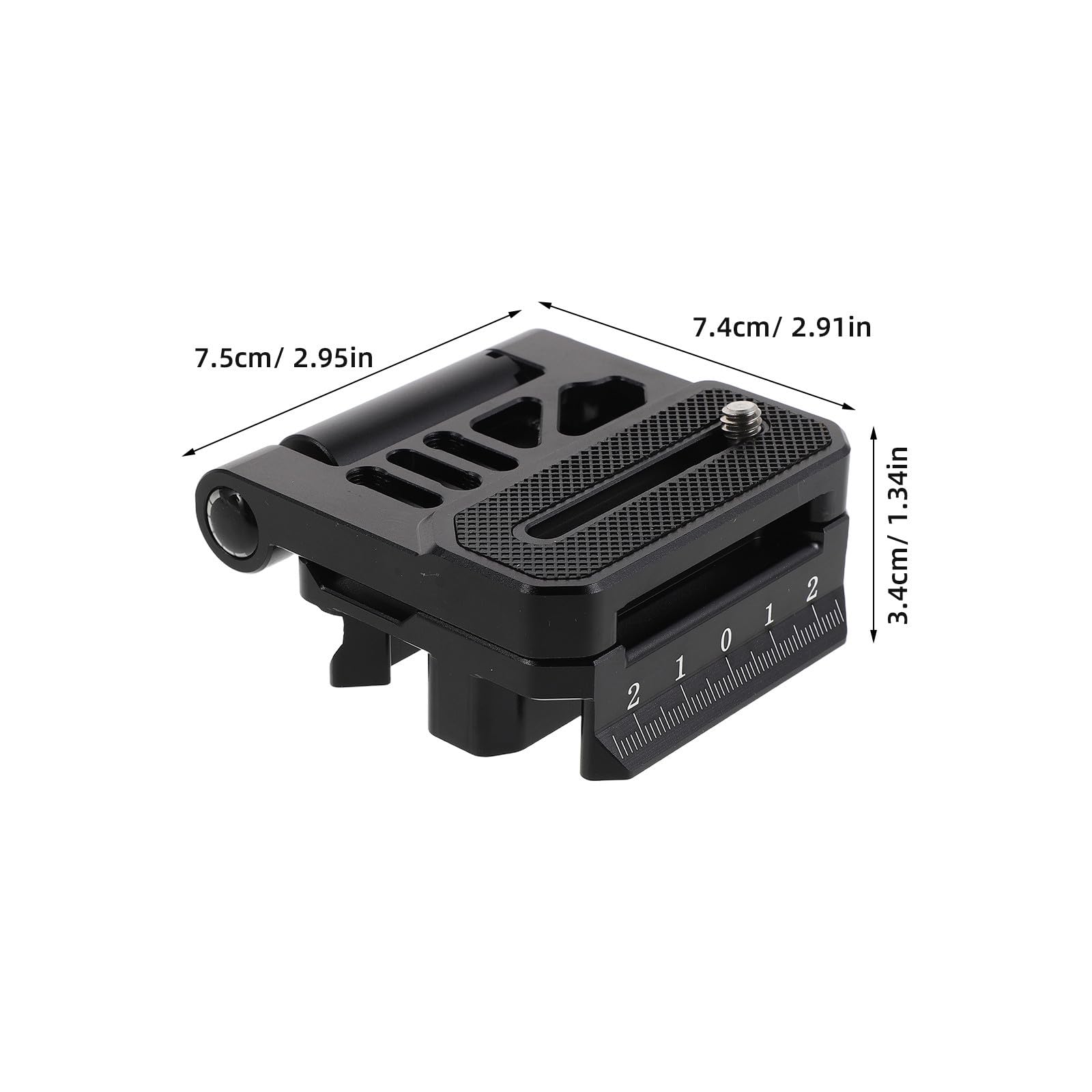 Zerodeko Staffa per Fotocamera, Piastra Sgancio Rapido Pieghevole in Lega di Alluminio, Vite 1/4'', Commutazione Verticale/orizzontale, per Fotografia e Viaggio, Nera