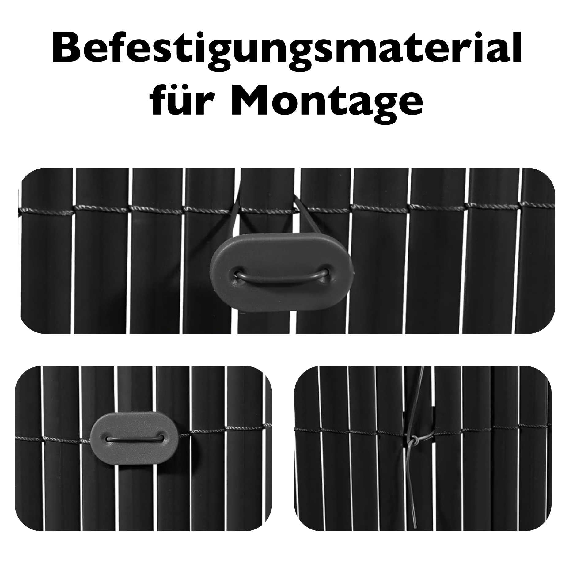 JORON PVC Sichtschutzmatte, Balkon Sichtschutz mit Kabelbindern, Sichtschutzzaun Wasserdicht Windschutz für Garten, Balkon und Terrasse (Anthrazit, 120x500cm)