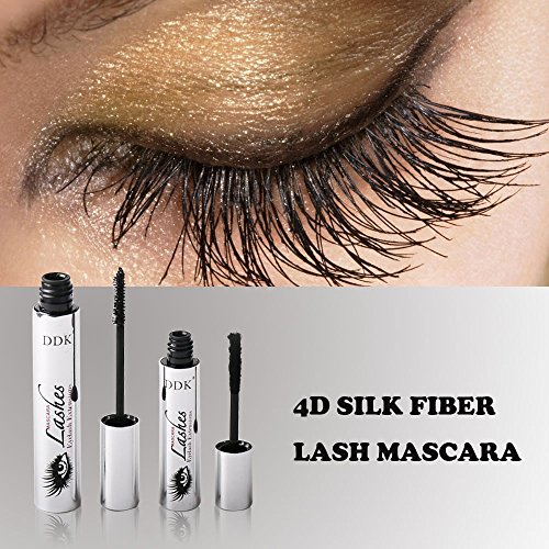 4D Silk Fiber Eyelash Mascara, Waterproof Mascara Cream,Washable Eyelash Extension, Black Eyelash, Long Lasting for Crazy Long Style
