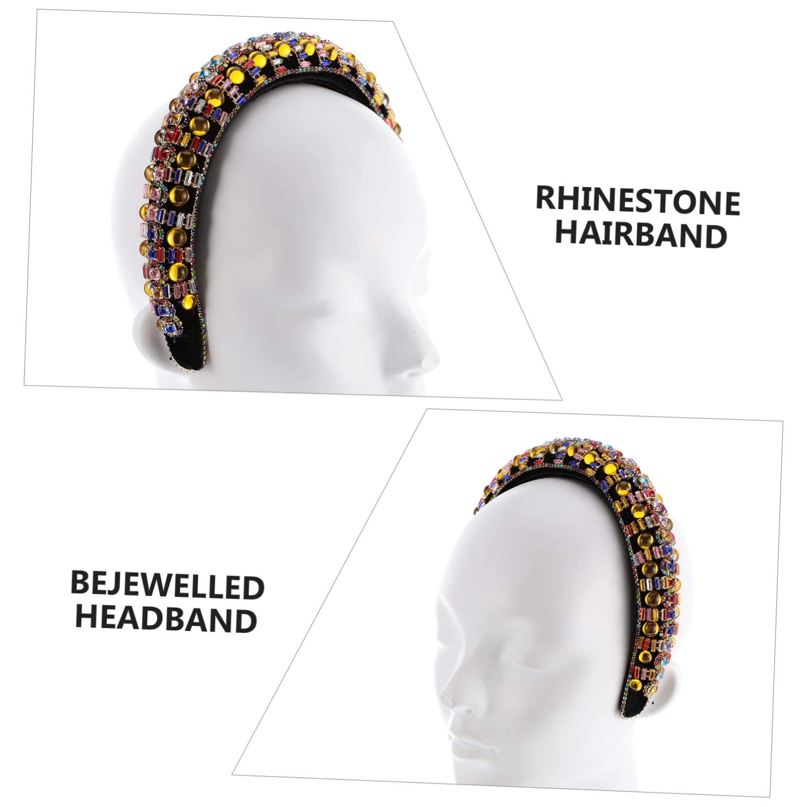 Baluue Breites mit Strass und Kristallen Besetztes Gepolstertes Haarband für Damen und Mädchen Modisch und Bequem für Täglichen Gebrauch und Elegante Abendkleider