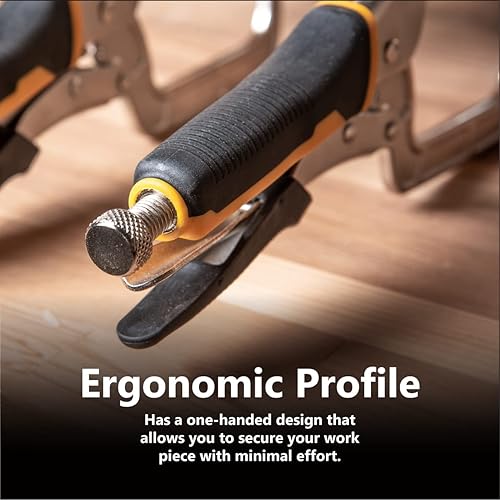 Miniatura 4 de POWERTEC Abrazadera para Agujeros de Bolsillo, Abrazadera de Ángulo Recto de 12" de Liberación Rápida para Ensamblaje de Agujeros de Bolsillo