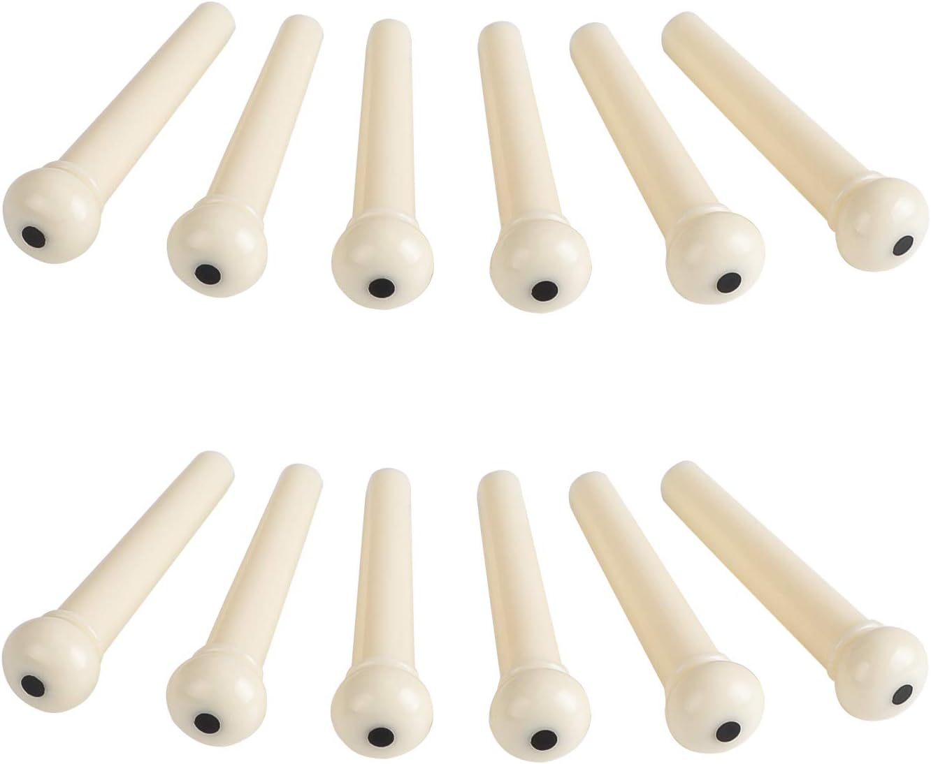 Simtyso 12pcs Ivory Acoustic Guitar ABS Plastic Bridge Pins