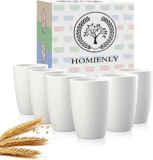 Homienly Drinking Cups 12 OZ Wheat Straw Cup Sets of 6 Reusable Water Dr...