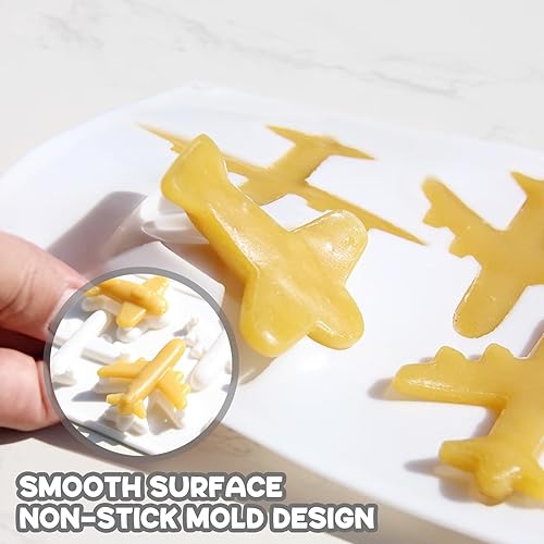 Miniatura 5 de Paquete de 2 moldes de silicona para chocolate de avión, moldes para fondant, mini molde para tartas para bricolaje, gelatinas, galletas, chocolate