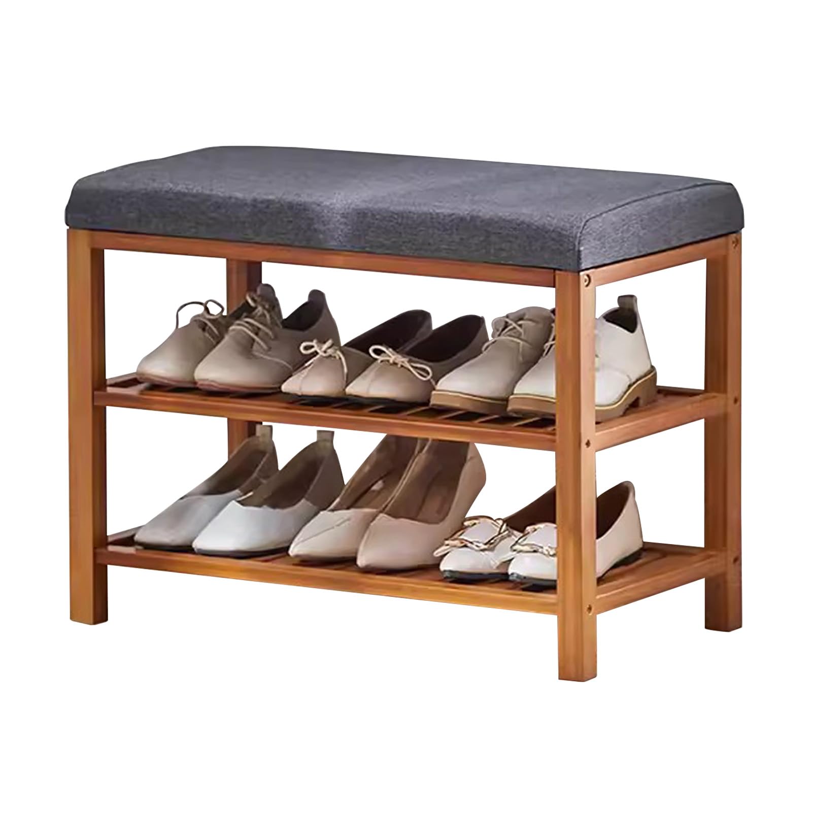 Meuble chaussures avec siège gris pour ne plus s'encombrer et s'asseoir confortablement