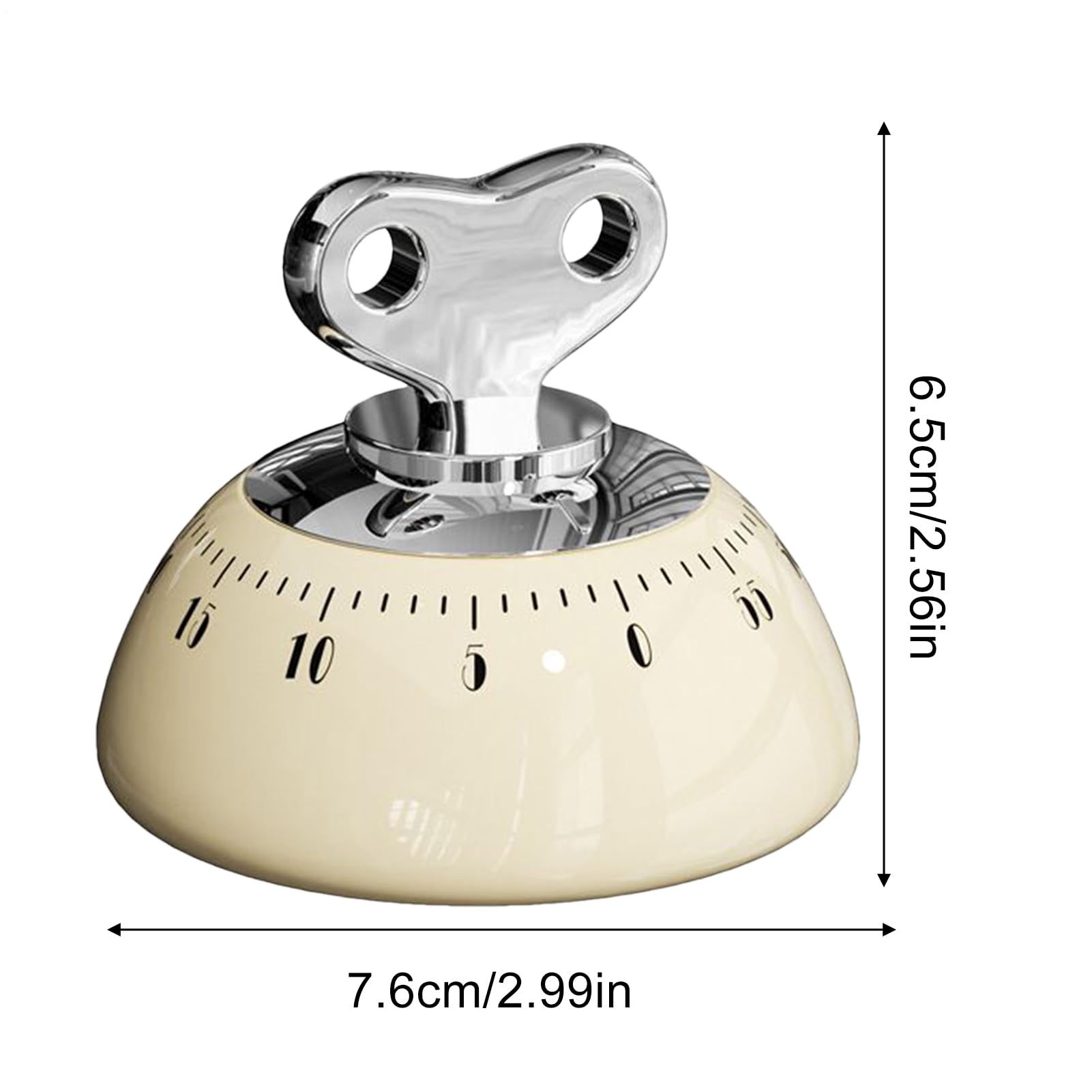 Timer da cucina Abs, movimento meccanico, 7,6 x 7,6 x 6,5 cm, timer digitale da cucina con conto alla rovescia di 60 minuti senza batterie, conto alla rovescia Tiмer, per imparare a cucinare