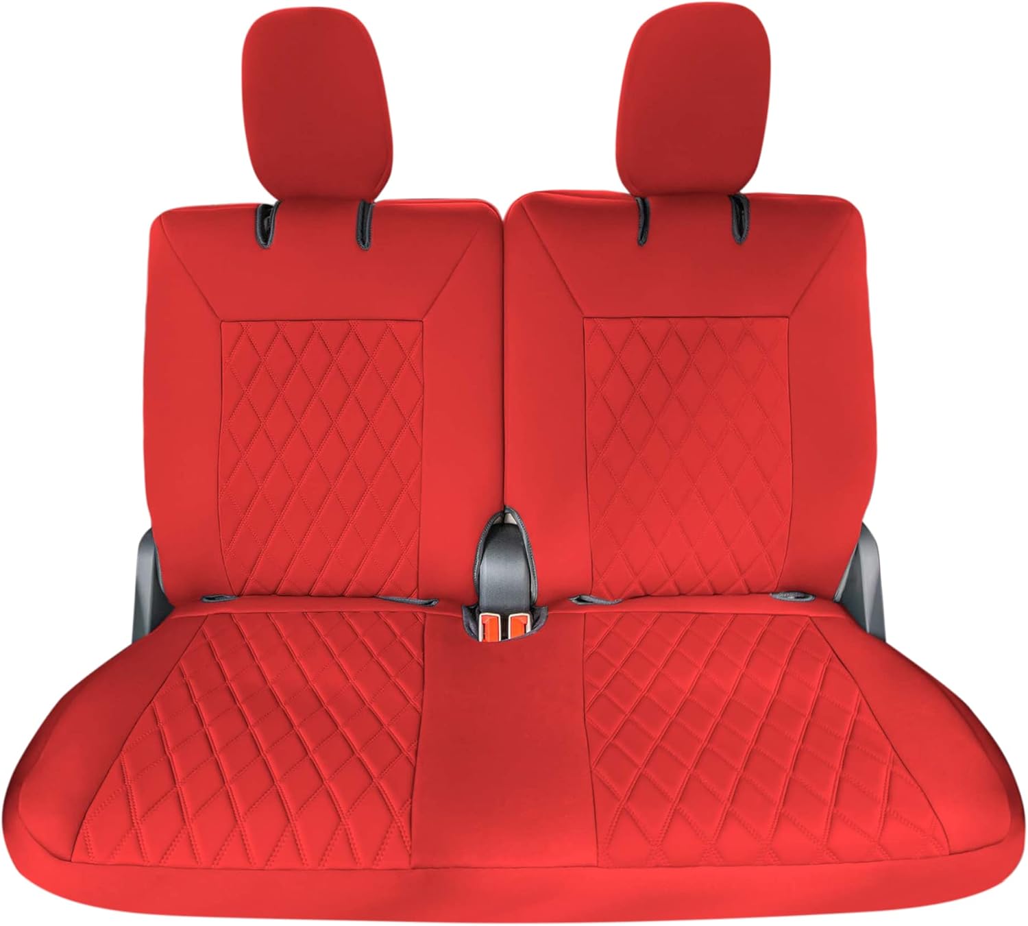 FH Group Custom Fit Car Seat Covers Specifically Made for 2020-2024 Ford Explorer Base, Ultraflex Neoprene Water Resistant Automotive Seat Covers - 3rd Row Set Solid Red