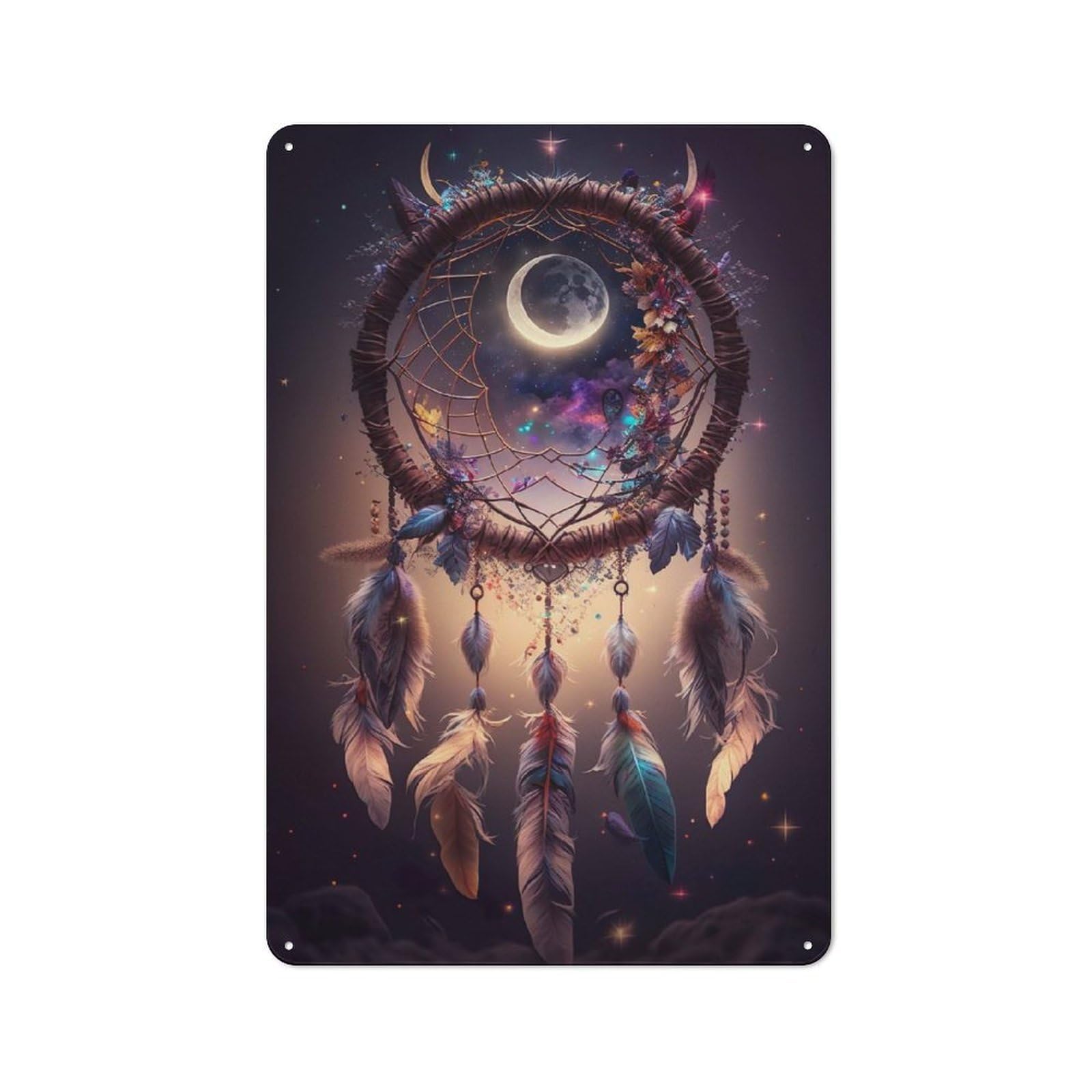 Junmoney Dreamcatchers Dance Creative Metal Wall Decor 30X20cm, Metal Desk Wall Sign For Hobby Room, Office, Lounge Or Living Room
