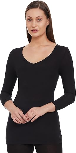 Enamor Women's Ultra Lightweight Thermal Top with Sweat Wicking and Antimicrobial Finish - TH02