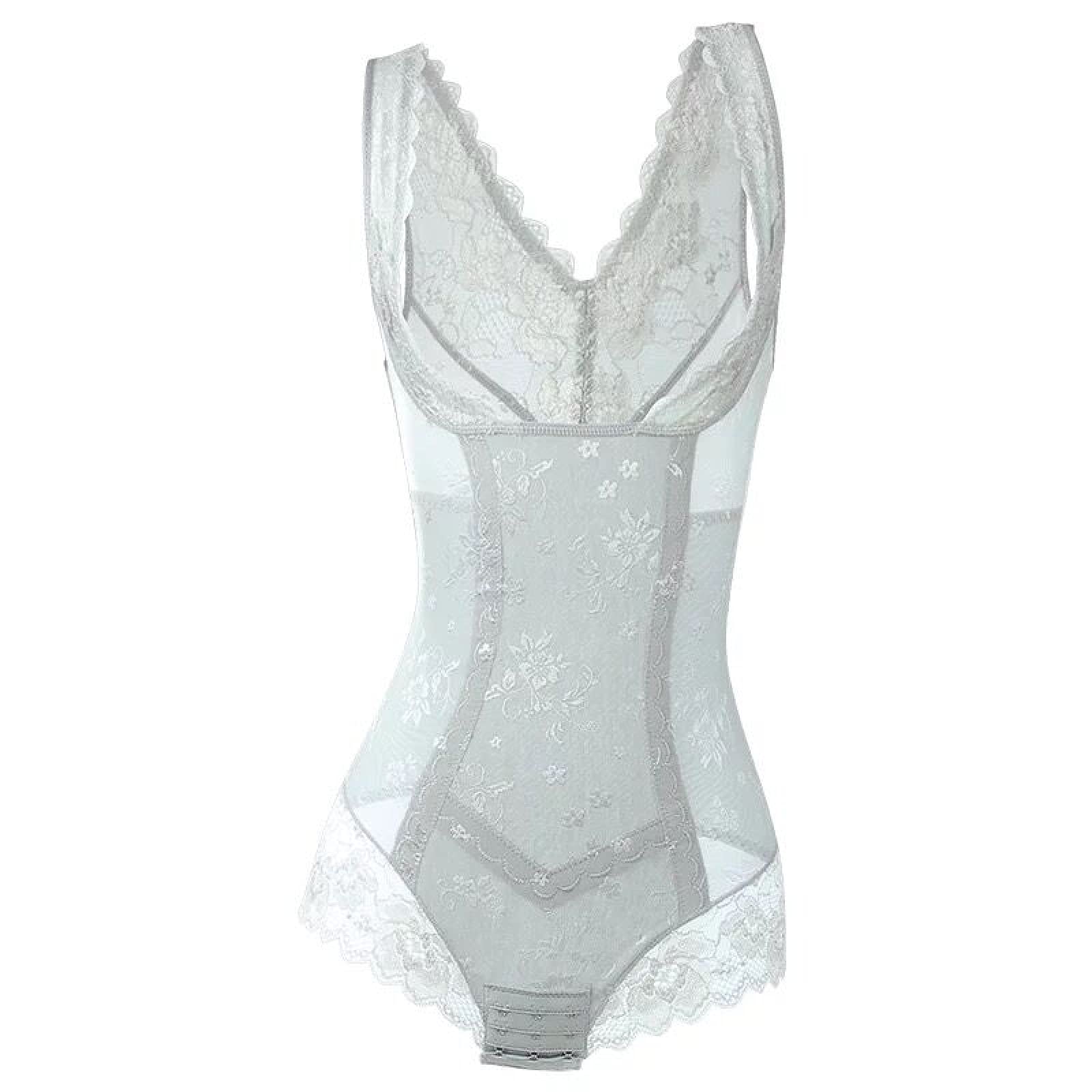 ZHYX Women Bodysuit Shaper Firm Tummy Control Shapewear Slim Full Body Shaping Open Bust Waist Trainer Corset,gray-XXLarge