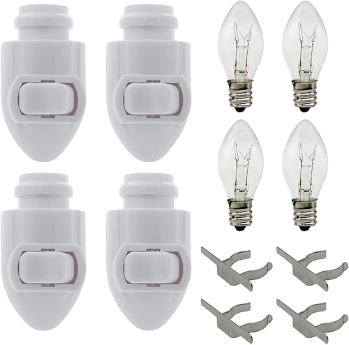 Creative Hobbies El módulo de luz nocturna enchufable incluye 4 bombillas y 4 clips de metal, ideal para hacer tus propias luces nocturnas