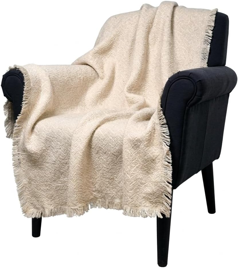 Pure Country Weavers Brittany Natural Weave Blanket - Gift Tapestry Throw Woven from Cotton - Made in The USA (69x48)