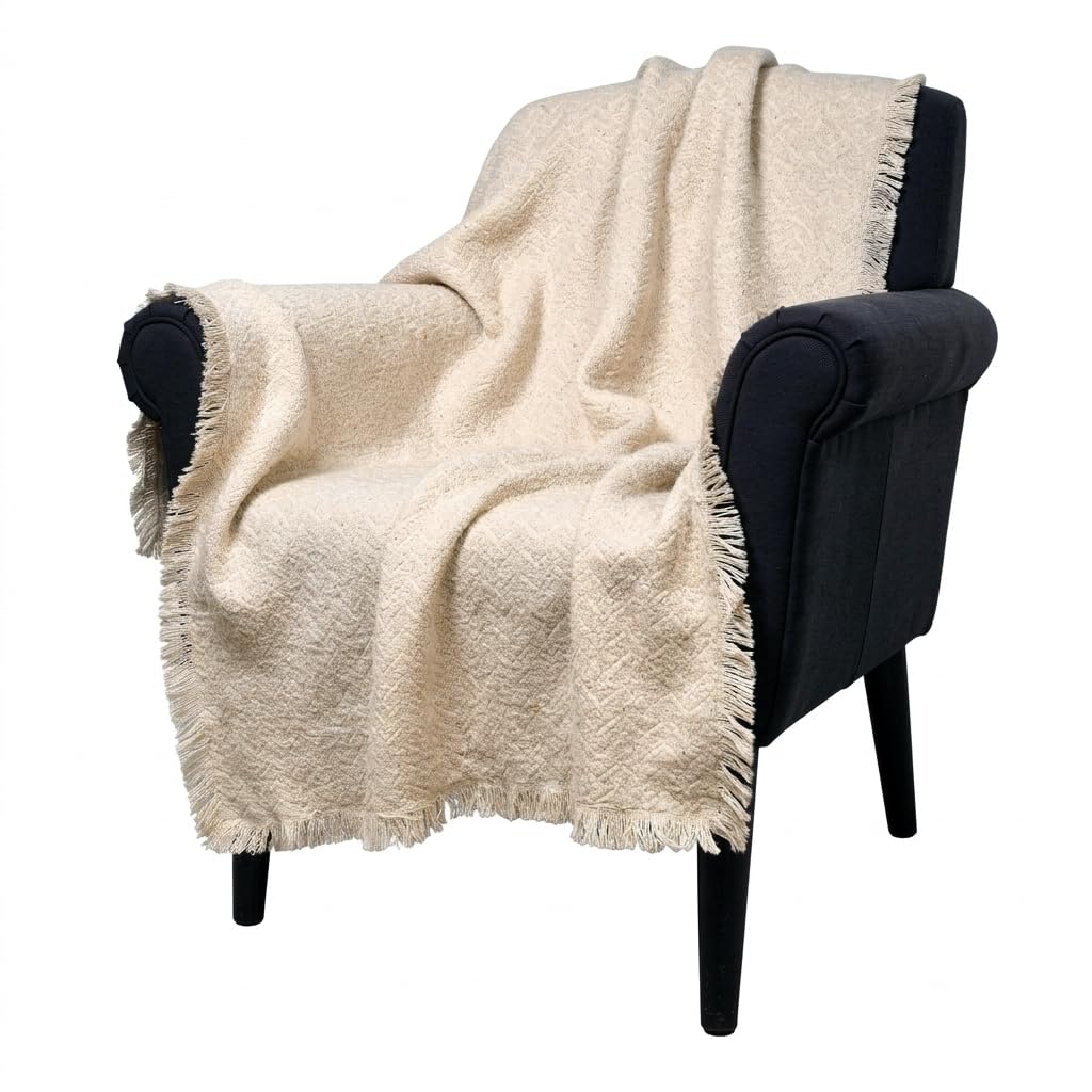Photo 1 of Pure Country Weavers Brittany Natural Weave Blanket - Gift Tapestry Throw Woven from Cotton - Made in The USA (69x48)