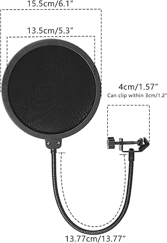 Miniatura 2 de Musiin Filtro de micrófono compatible con Razer Seiren X, Mini, V2 Pro, Elite, Emote Proscreen protector de filtro de micrófono con brazo