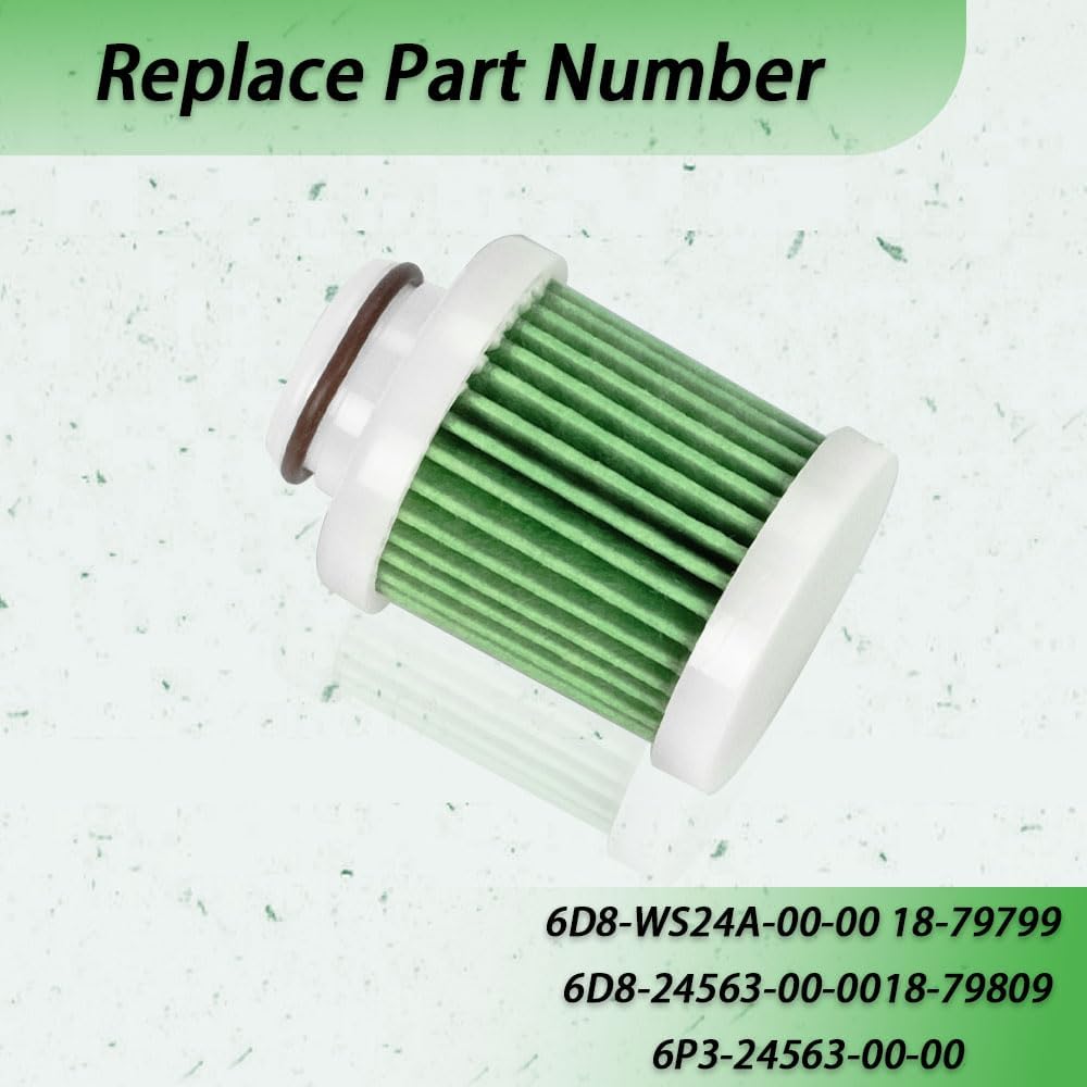 10PCS 6D8-WS24A-00-00 Fuel Filter Compatible with Yamaha LF115 T50 T60 F115 F90 F75 F70 F60 F50 F40 F30 50HP-115HP 4Stroke Outboard 2004 and Later Replace 6D8-24563-00