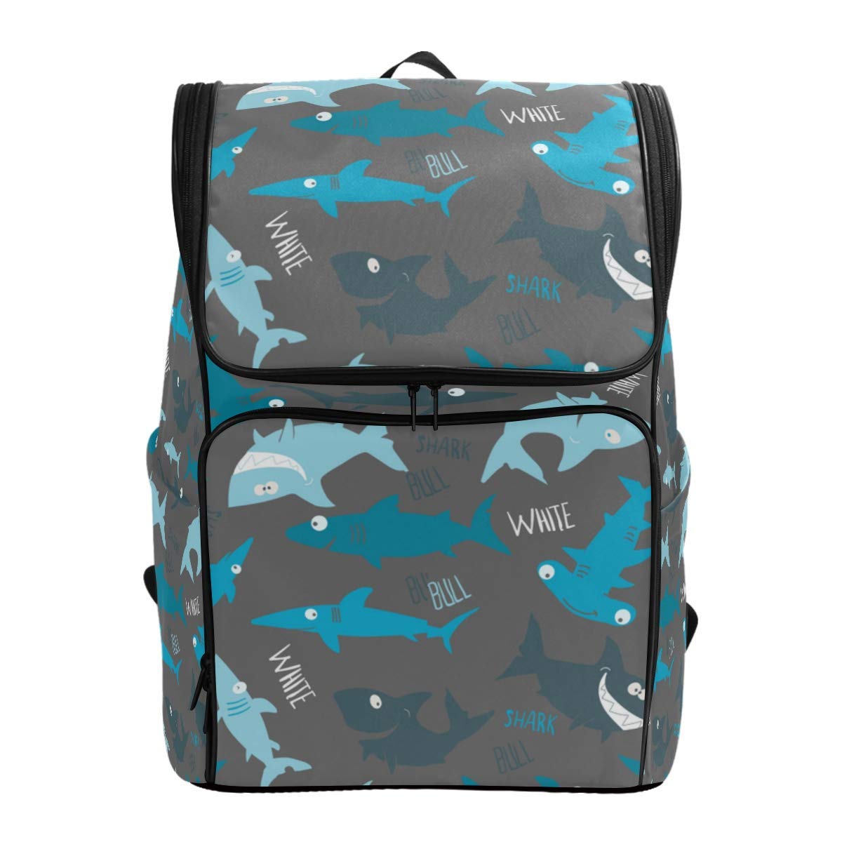 Trendy Generous Vector Shark Pattern Kids Tshirt Print,Backpack Rucksack Travel Bag Hiking Knapsack College Student School Bookbag Travel Daypack for Men or Women,Colour Name:12 (Color : 20)