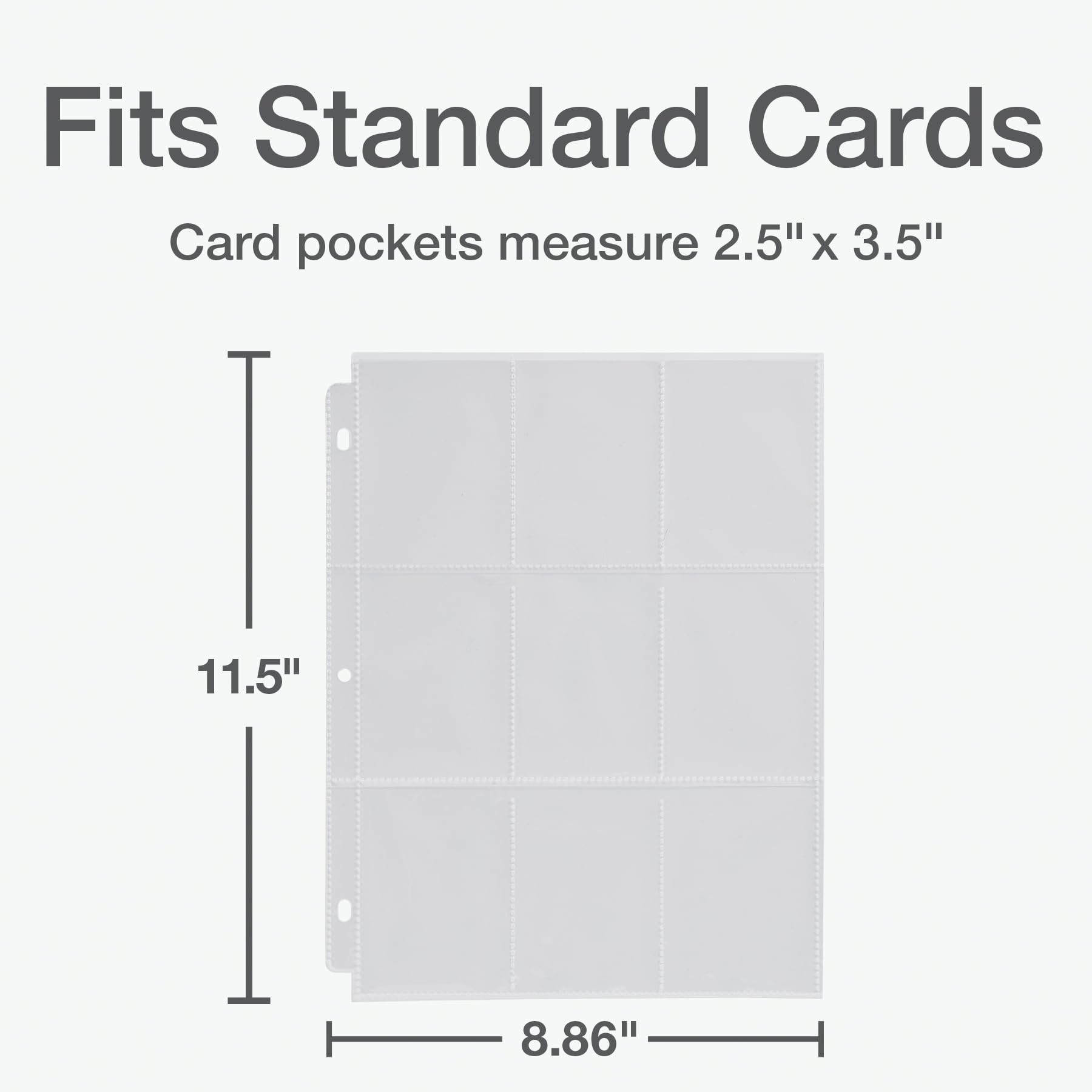 Oxford Poly Trading Card Sheets, Clear Double-Sided Card Sheets, Trading Card Sleeves, Card Sleeves for Binders, 100 PK, 2.5