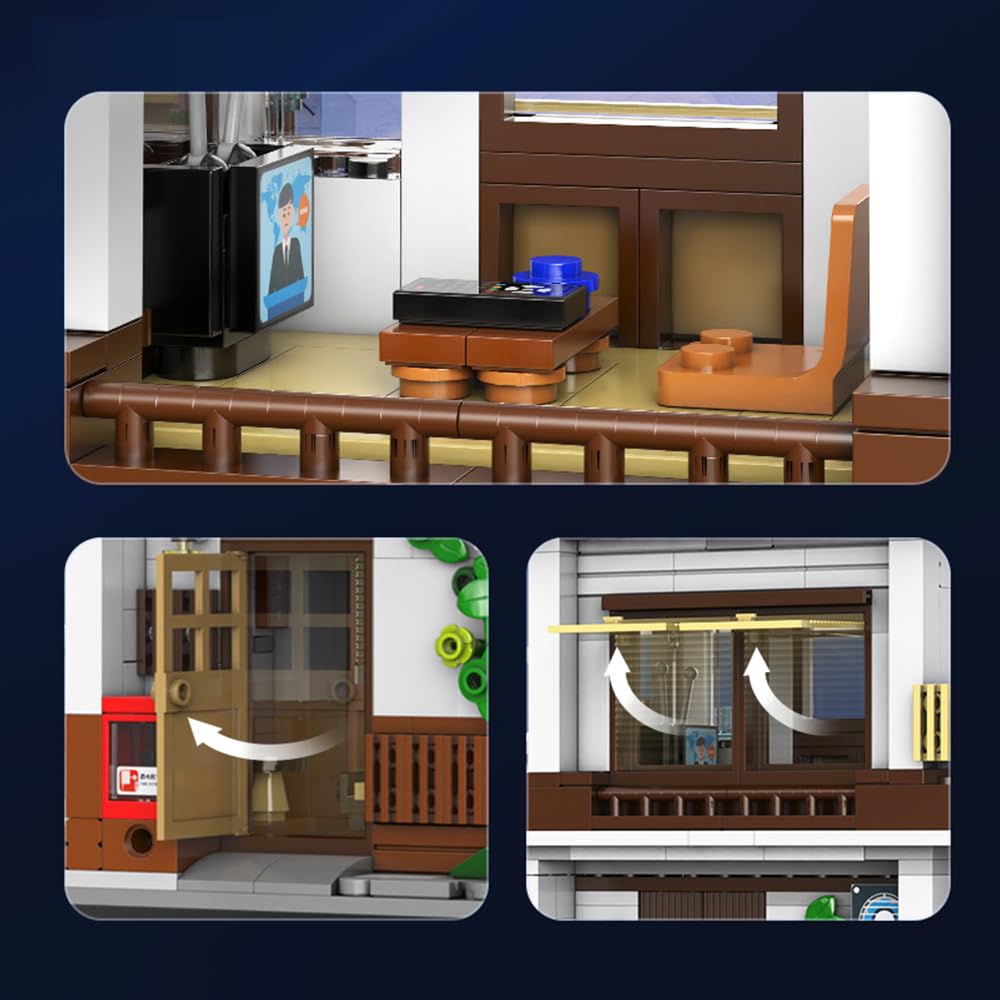 CaDA Juego de construcción de casa cantina de estilo japonés, Master C66014W, kit de ladrillos de calle urbana con luces, 861 piezas, casa modular, idea de regalo para adultos (C66014W)