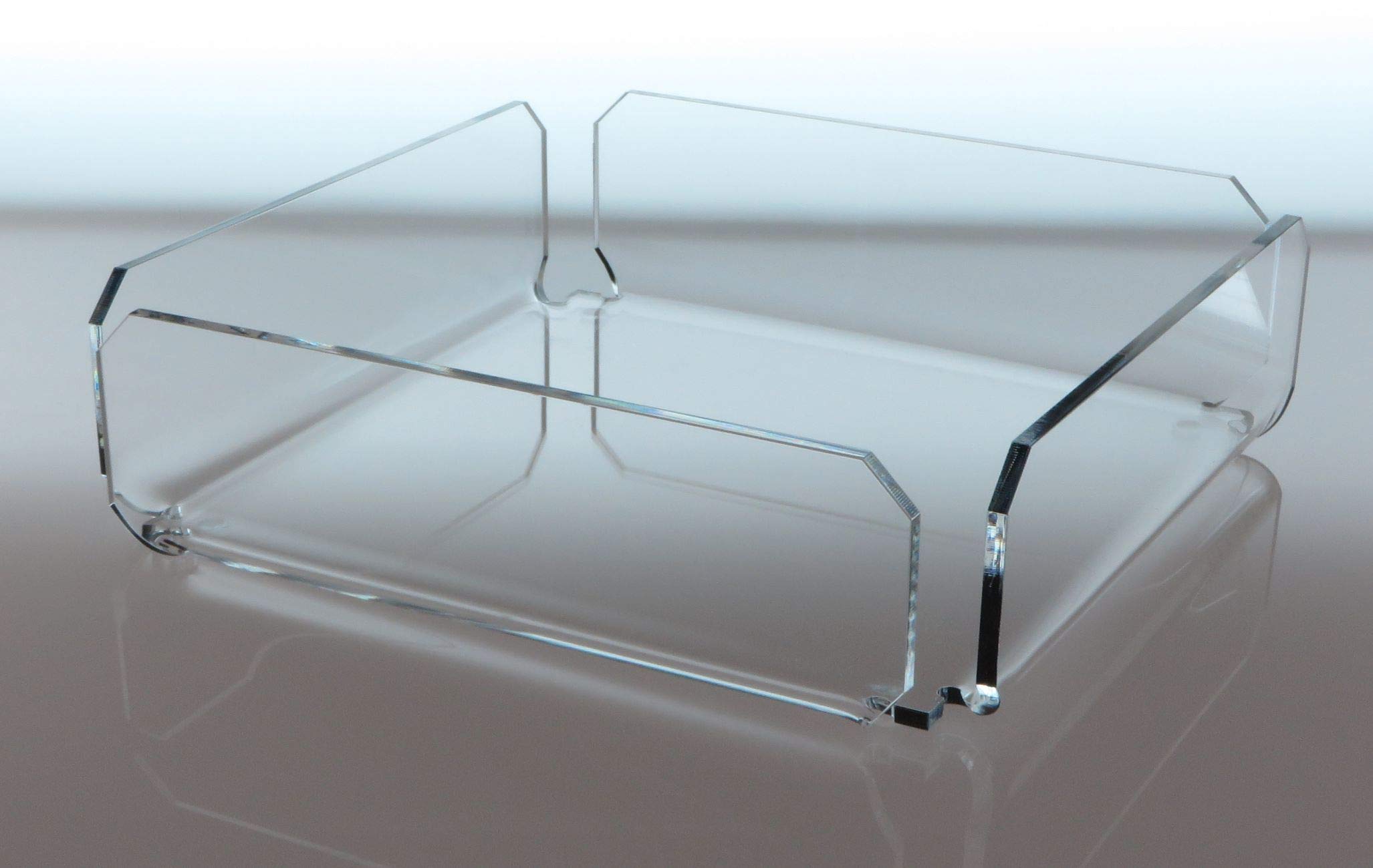 Agplex Portatovaglioli in vetro acrilico trasparente 20,5x 20,5 x5,8 cm, Porta tovaglioli da tavola design moderno, Accessorio Cucina Elegante - Made in Italy