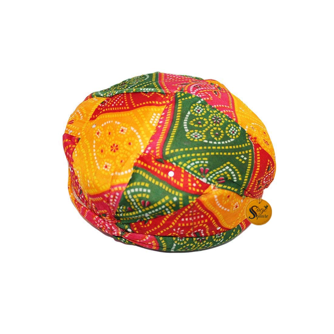 Sage Square Rajasthani Traditional Turban Pagdi Safa for Marriage Mehandi Holi Function Decoration for Kids, Men and Women (Free Size) (B08461X7K2) Amazon Price History, Amazon Price Tracker