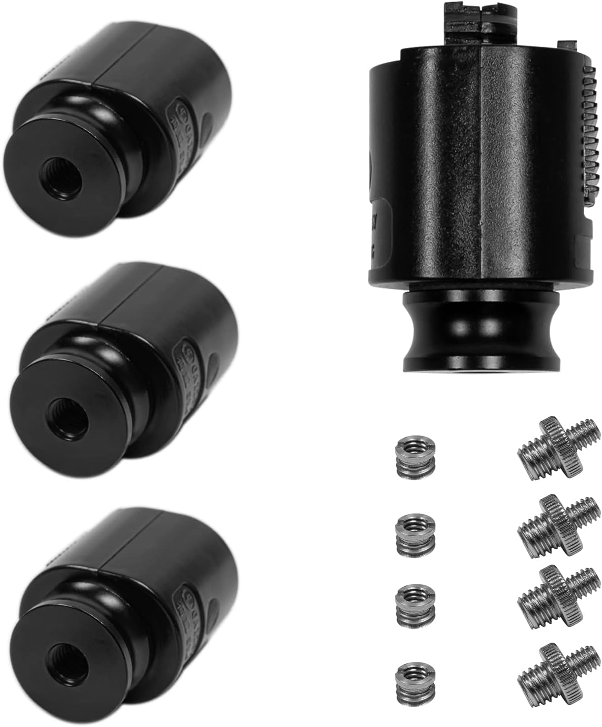 Set Of Four J System Track Adapter Accessories 1/4" 3/8" Components For Photographic Lighting Photography Camera Projector Equipment Fixing For Track Rail Home Shop Office