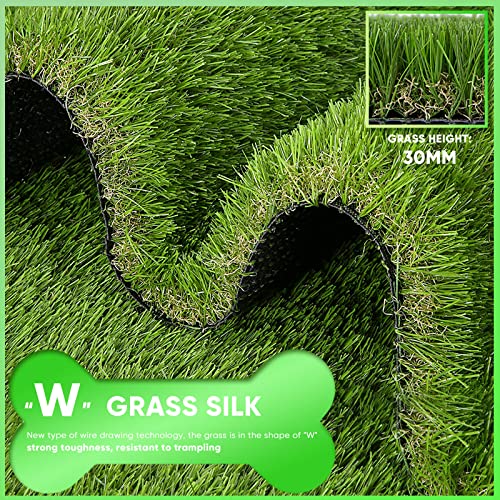 Elepower 3 Packs Artificial Grass Training Pads For Dog Potty Tray, Fake Turf Grass For Dogs, Reusable Dog Grass Pee Pad For Puppy Dogs (Size: 16"* 20") #TOP4