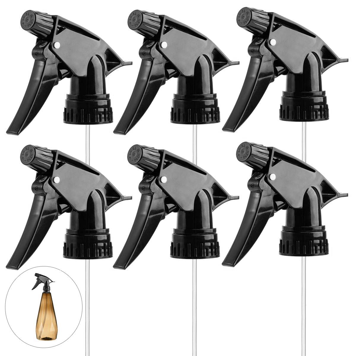 Biubee 6PCS Spray Bottle Replacement Nozzles with Mist Spray/Stream Sprayer