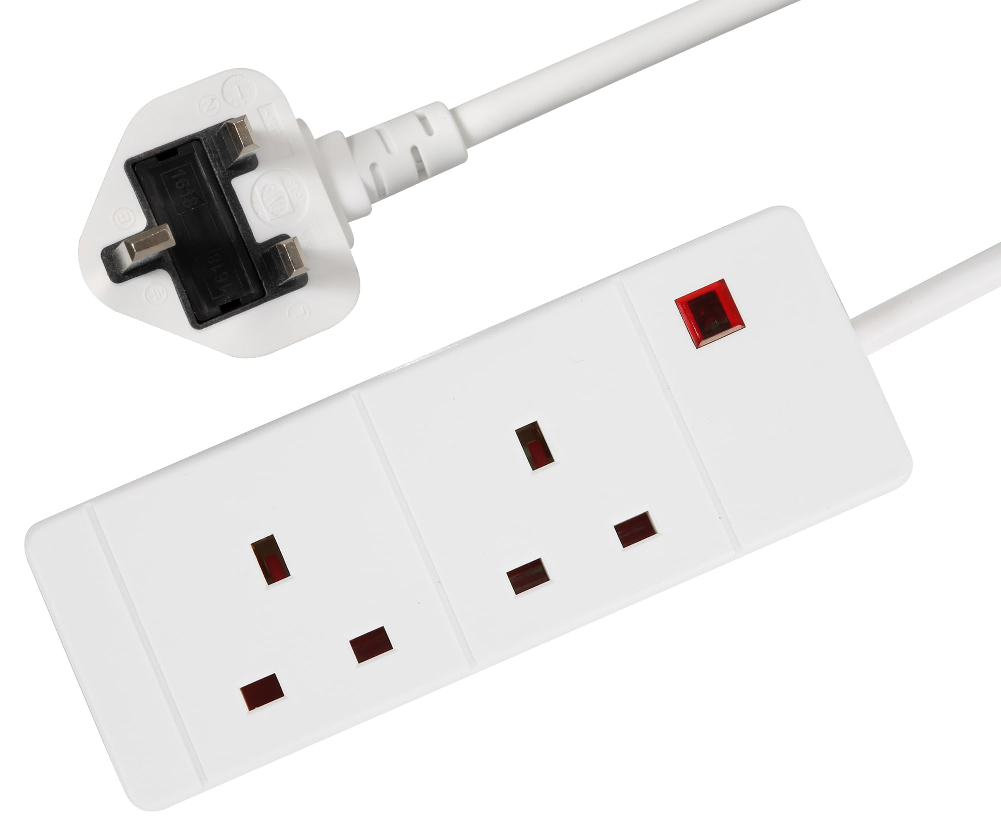PRO ELEC PELB1900 2 Gang Extension Lead 3m, White