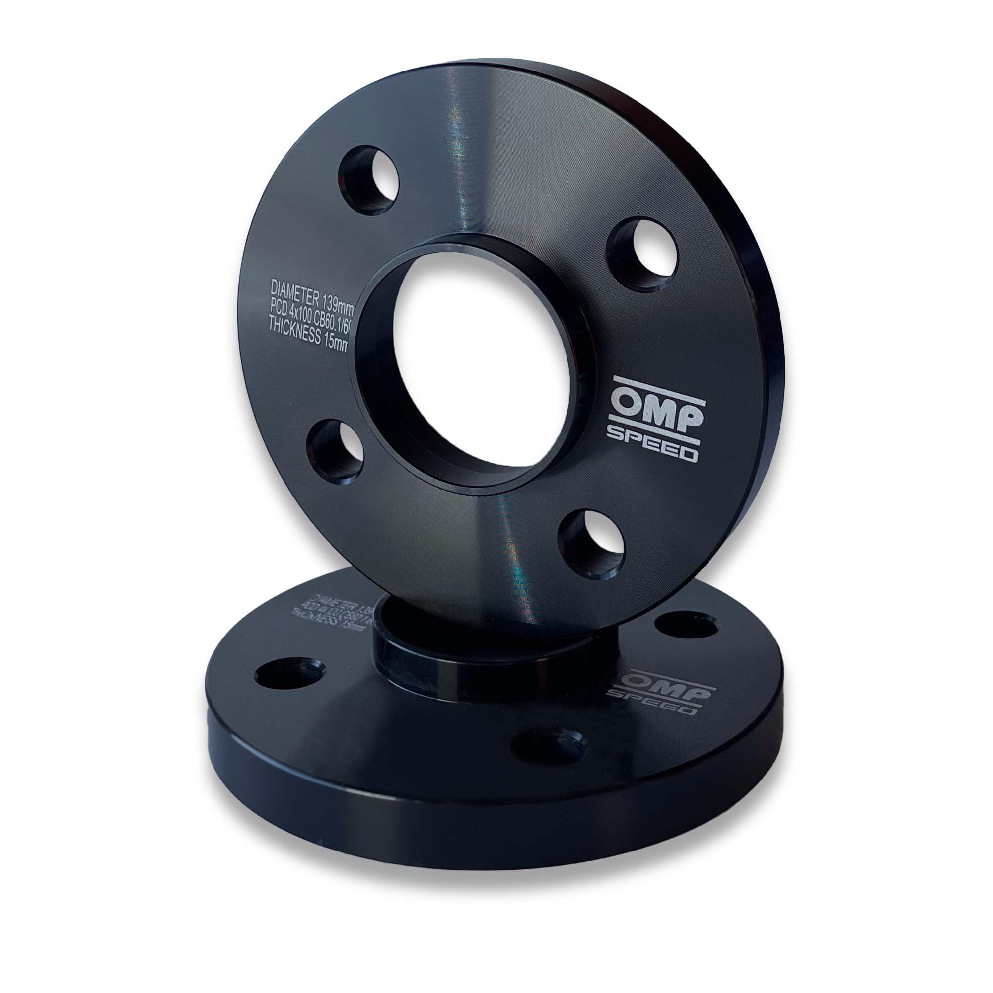 OMP Speed Juego de 2 Separadores Doble Centrado Grosor: 15mm PCD: 5x112 CB: 66.5 OD: 139 Tornillo x20 M14x1.5 Conico + 14x1.5 Esferico Negro Aluminio - OMPS08671501 — view 24