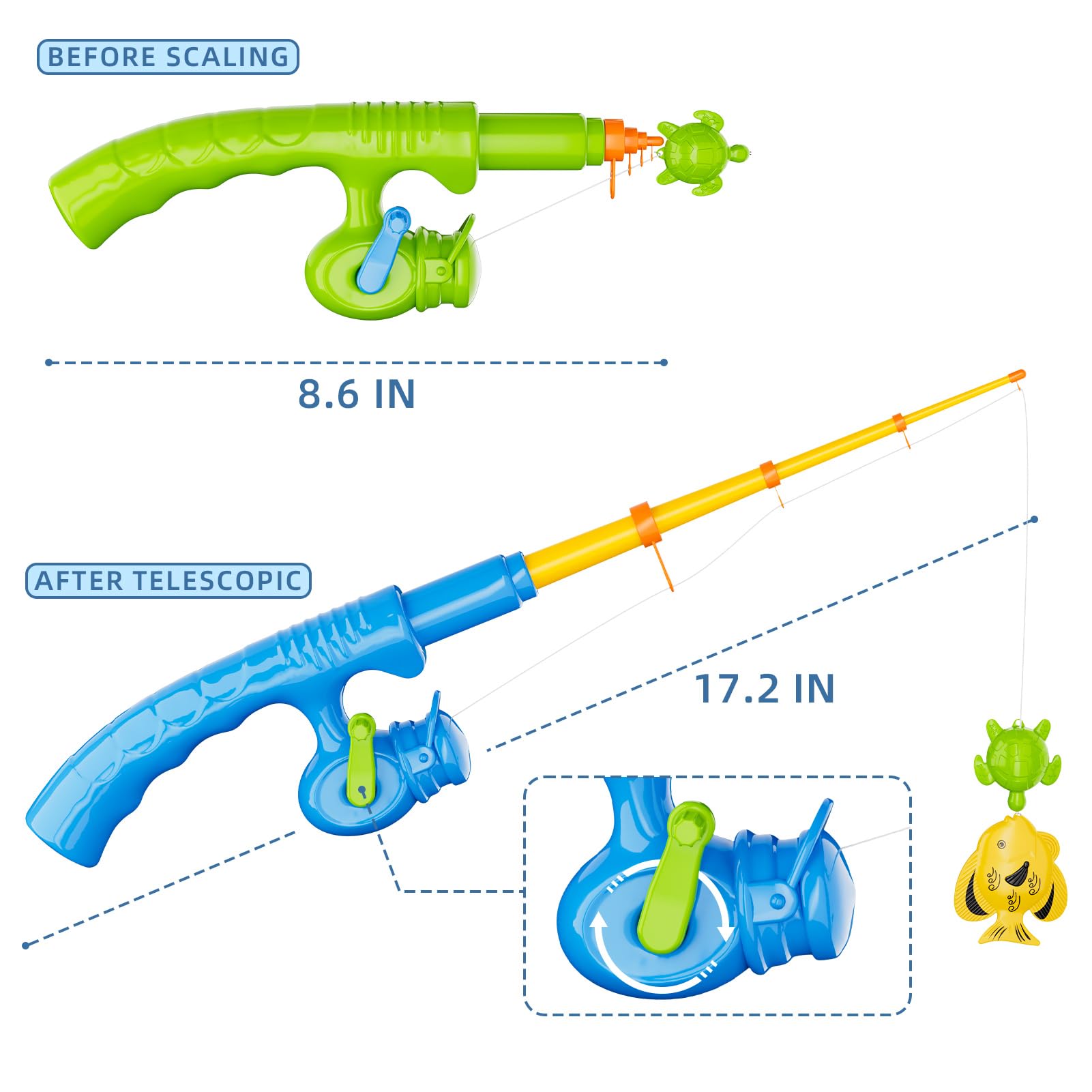 Magnetic Fishing Pool Toys Game for Kids Toddlers, Water Table Bathtub Toy with Pole Rod Net Plastic Floating Fish, Water Bath Pool Outdoor Toys for Kids Toddlers Baby Age 3 4