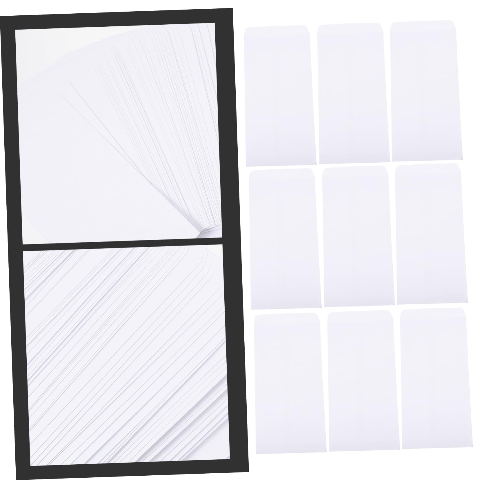 FUNOMOCYA Blank Paper Envelopes Bills Envelopes Receipt Cash 100pcs Home and School Organizer