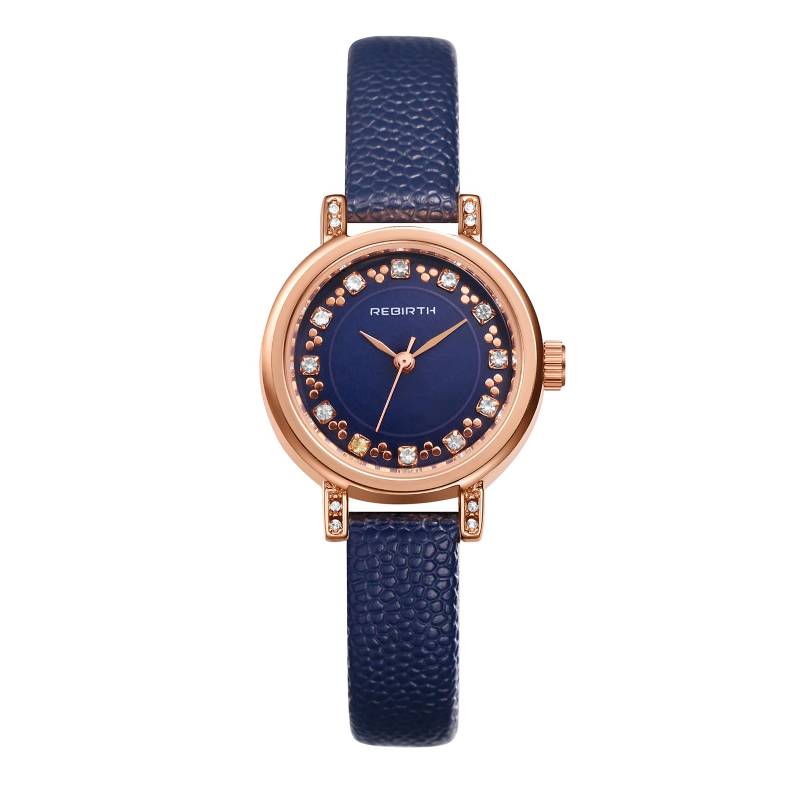 Avaner Damenuhr Armbanduhr mit Rundes Gehäuse Quarzuhr für Damen Echtleder Armband Uhr Kristalluhr für Frauen