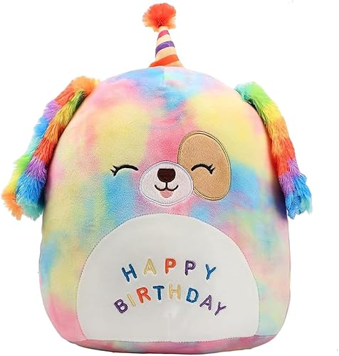 Miniatura 1 de Almohada de felpa suave de 14 pulgadas para perro, diseño de arco iris, lindo animal de peluche para decoración del hogar, habitación, regalo de