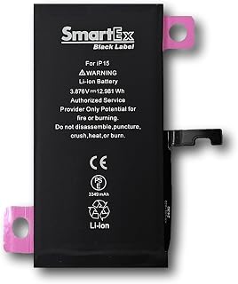 Smartex® Black Label Akku Batterie kompatibel mit iPhone 15-3349 mAh - 2 Jahre Garantie