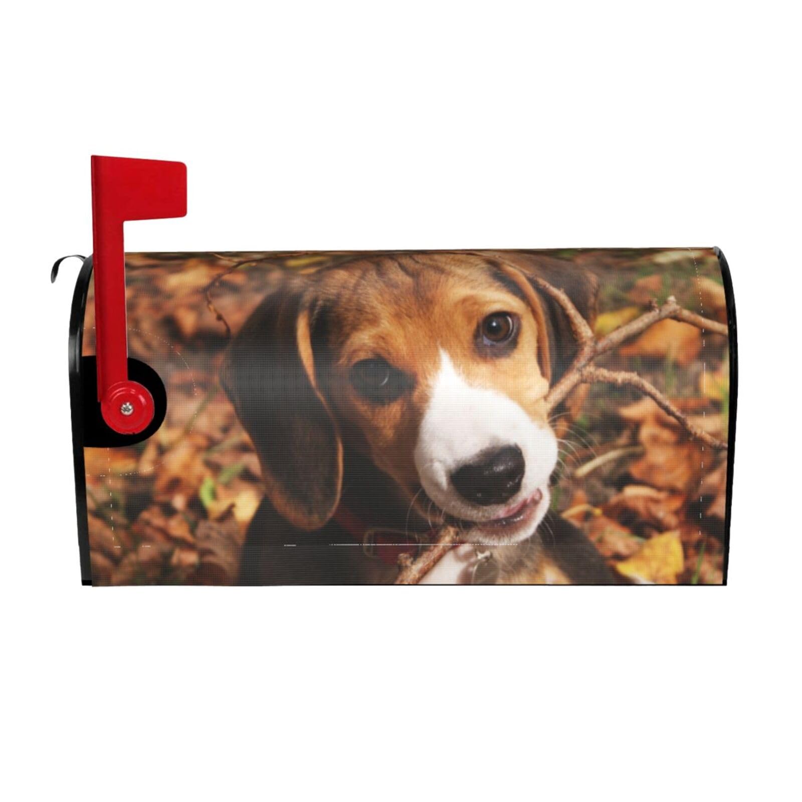 Xsovgoi Cute Beagle Dog Magnetic Mailbox Cover Standard Size Post Box for Outdoor Garden Yard Home Decor 25.5x21 in