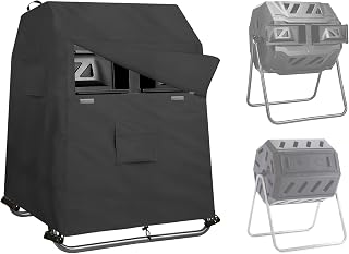 SoloToo Outdoor Compost Bin Cover - Heavy Duty Waterproof Compost Tumbler Cover,Suitable for 37-43 Gallon Outdoor Dual Chamber Tumbling Composter(Cover Only,Without Compost Bin)