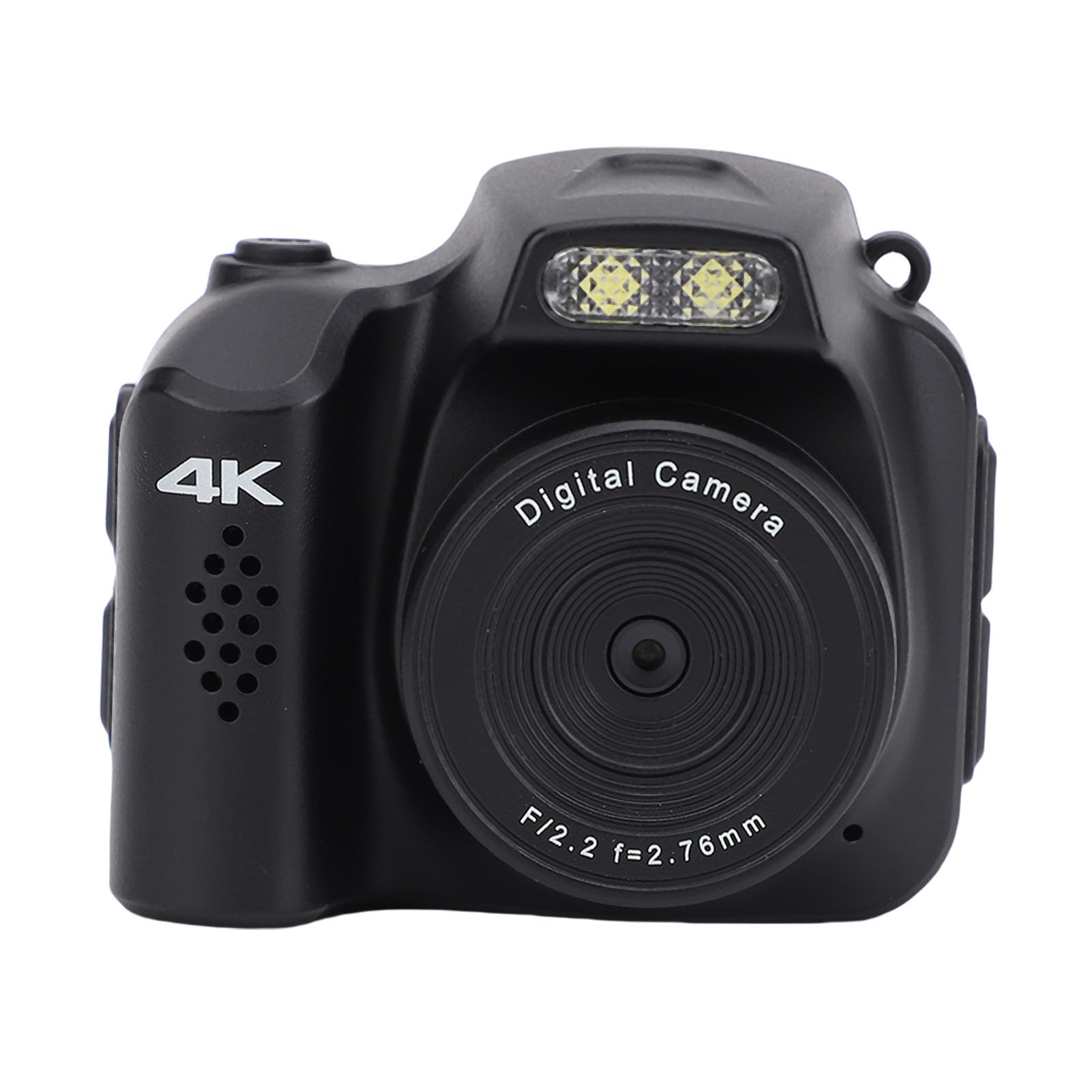 banapoy Small Digital Camera, 4K HD 64MP Compact CCD Vlog Camera with LED Fill Light and 19 Retro Filters, for Students Travel Outdoor Photography (Black)